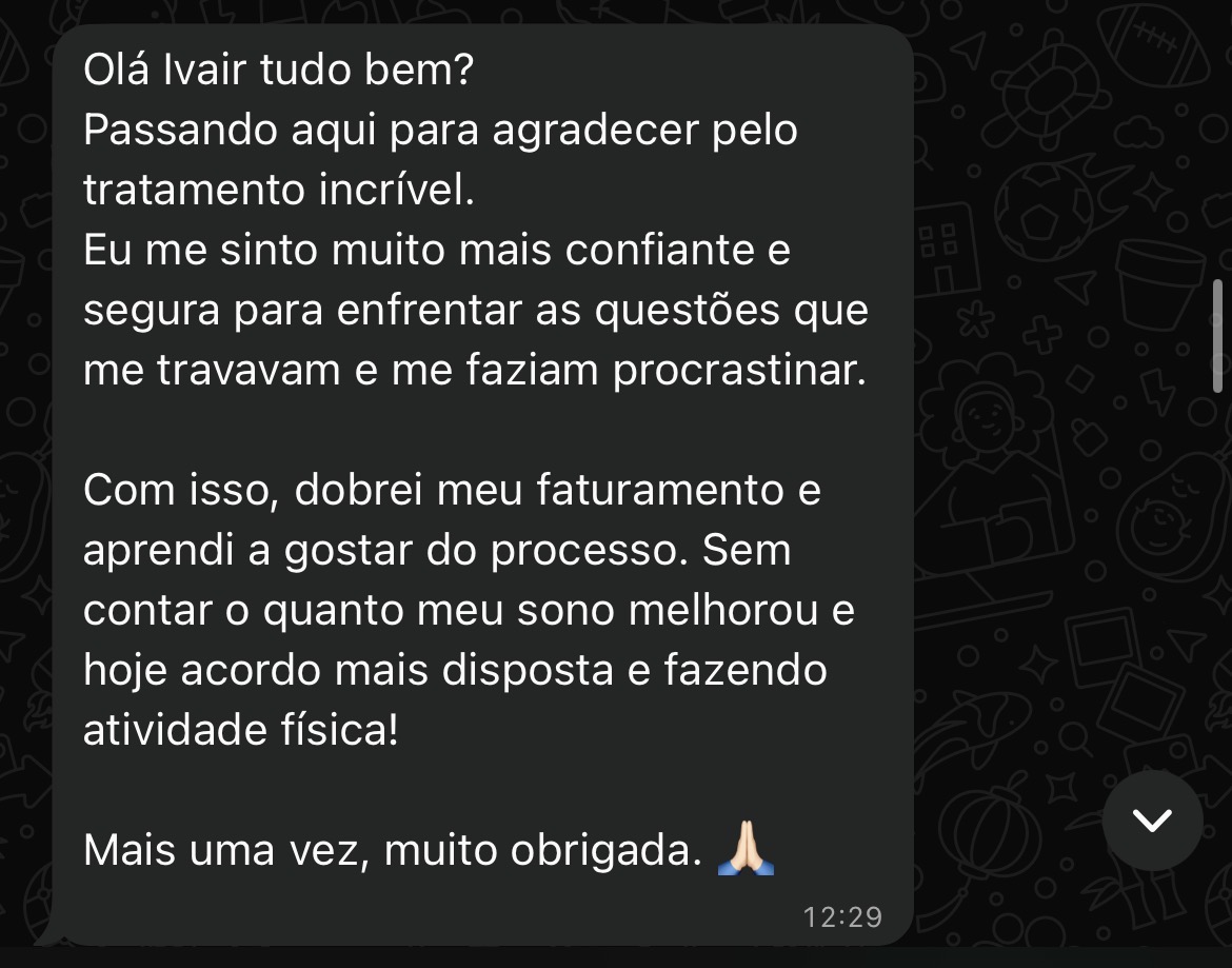 Depoimento de cliente RNA Mente Magra